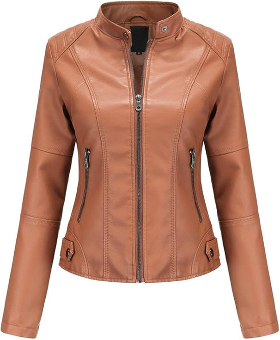 Women's Casual Faux Fur Motorcycle Coat