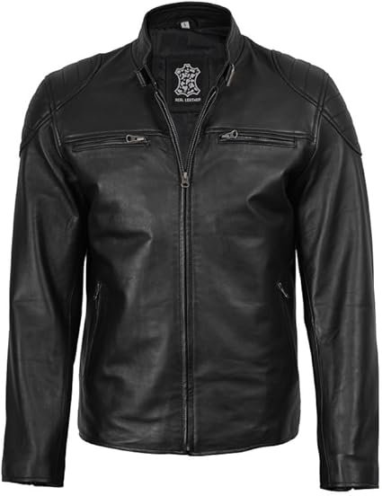 Men's Dark Brown Café Racer Leather Jacket