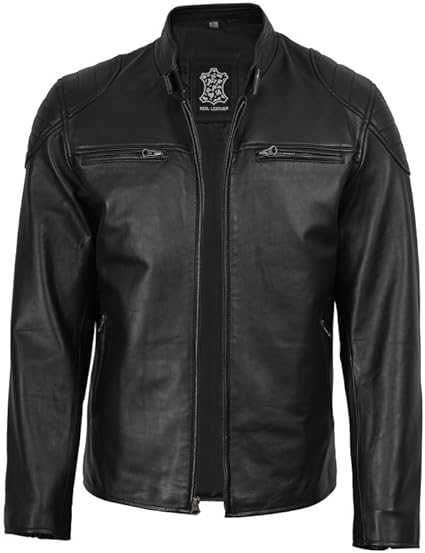 Men's Dark Brown Café Racer Leather Jacket
