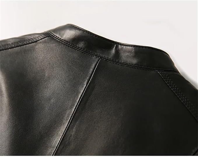 Women's Slim Fit Diagonal Zipper Short Leather Jacket
