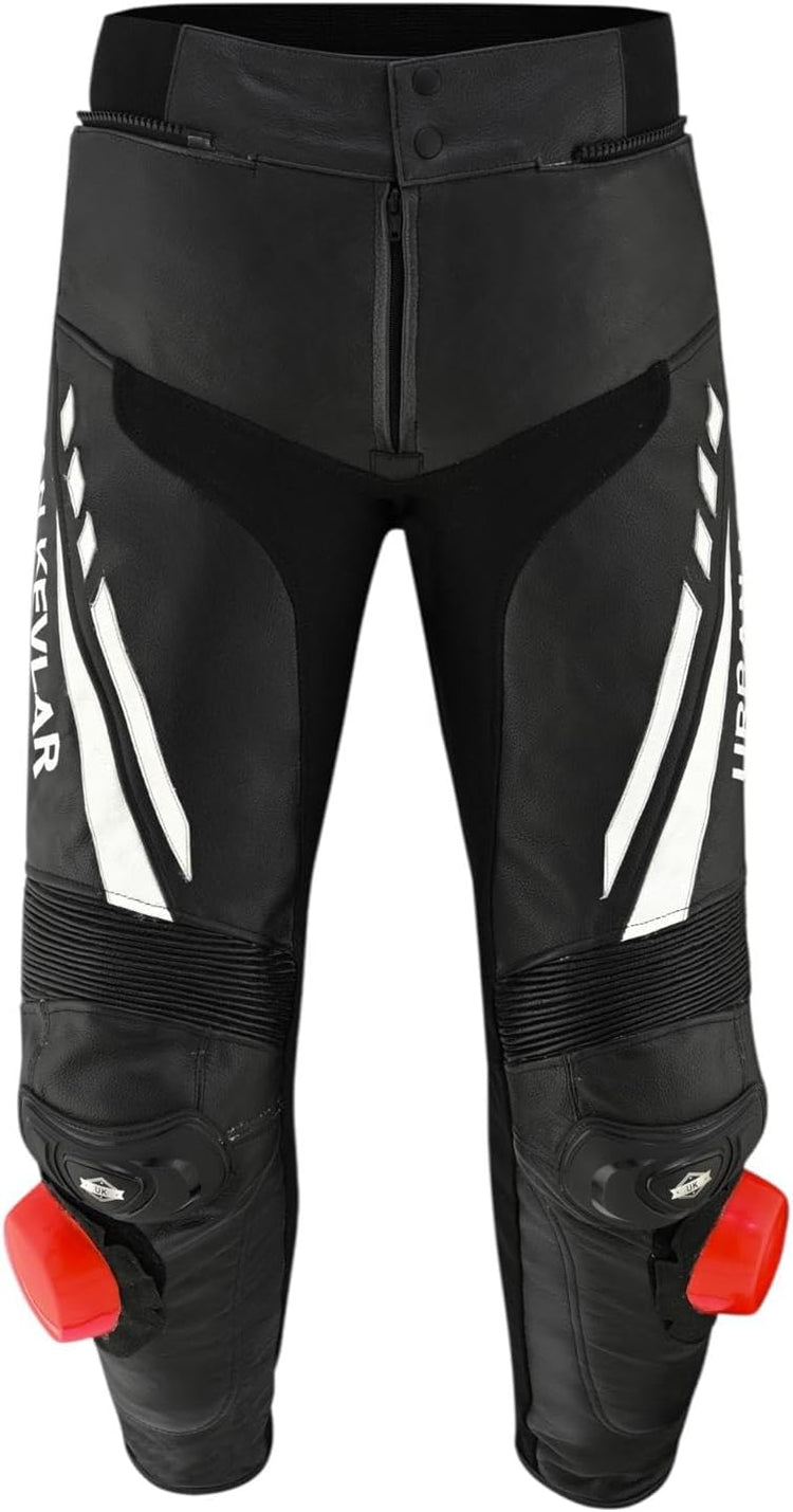 Urban Kevlar Leather Racing Suit - Black/White