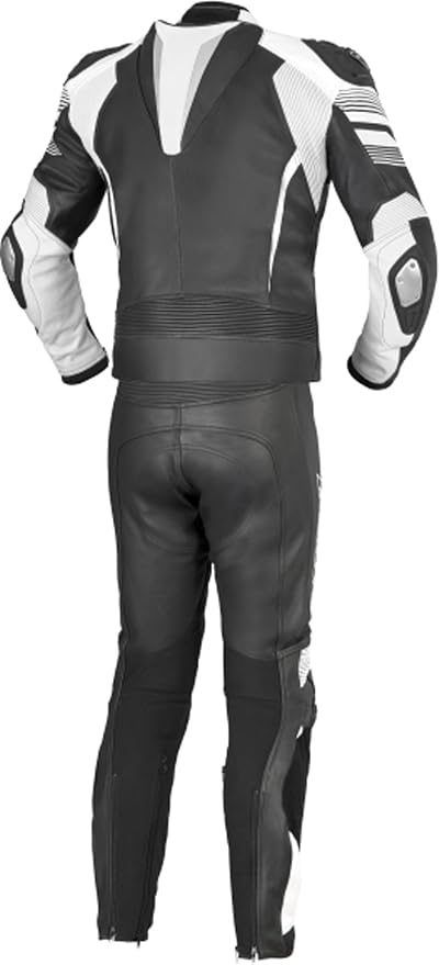Performance Leather Racing Suit - Black/White