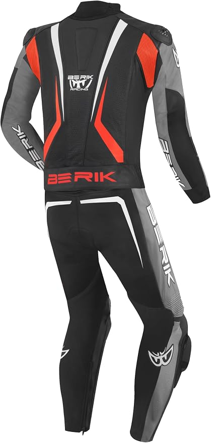 Berik Racing Leather Suit - Black/Grey/Red