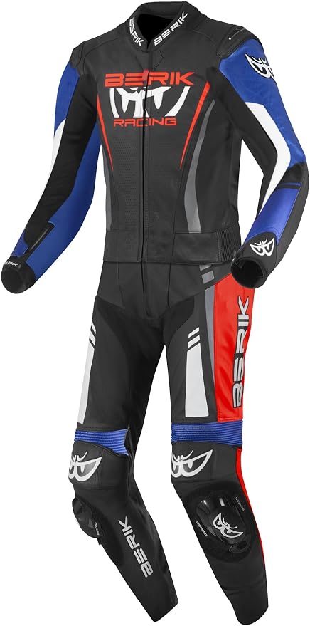 Berik Racing Leather Suit - Black/Blue/Red