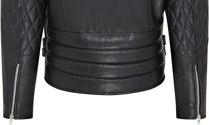 Men's Lambskin Heavy Duty Biker Jacket — Black (Style 1)