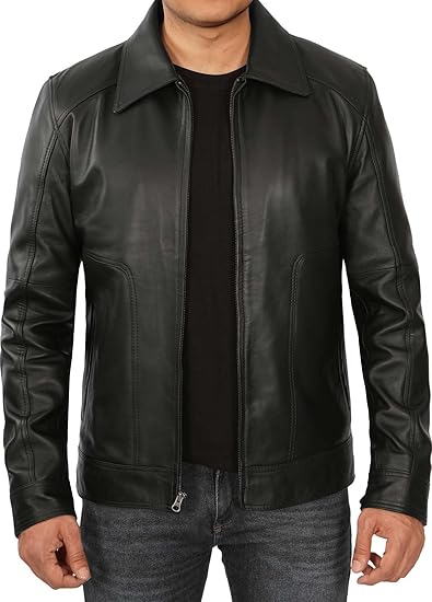 Men's Black Contemporary Leather Jacket