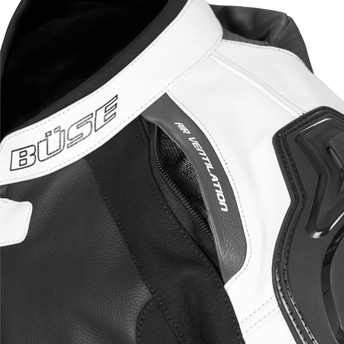 Performance Leather Racing Suit - Black/White