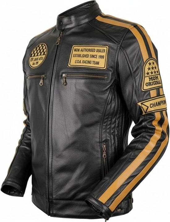 Men's Retro Genuine Leather Motorcycle Jacket