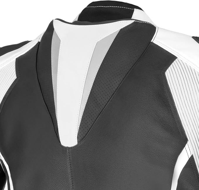 Performance Leather Racing Suit - Black/White