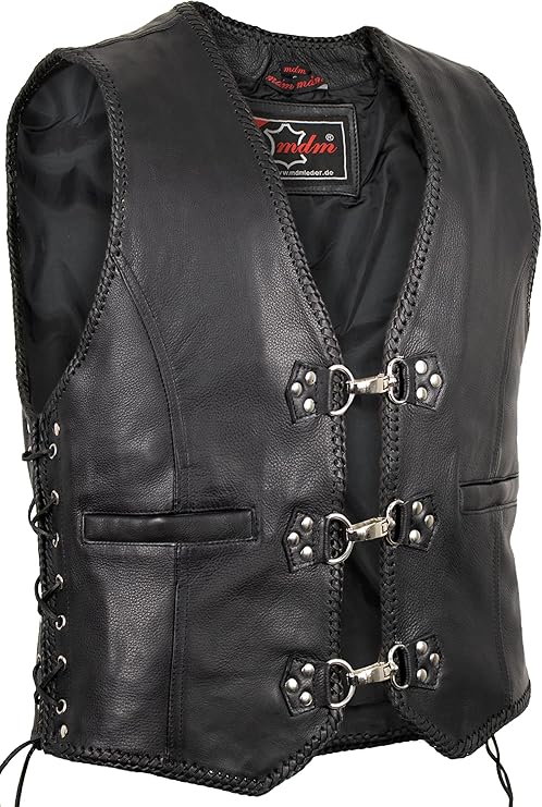 Men's Black Leather Vest