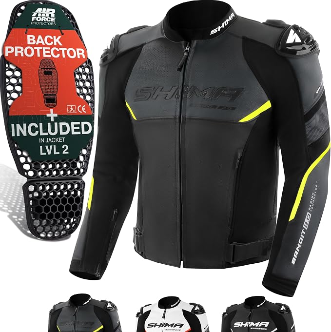 Shima Bandit 2.0 Leather Racing Suit - Grey/Hi-Vis