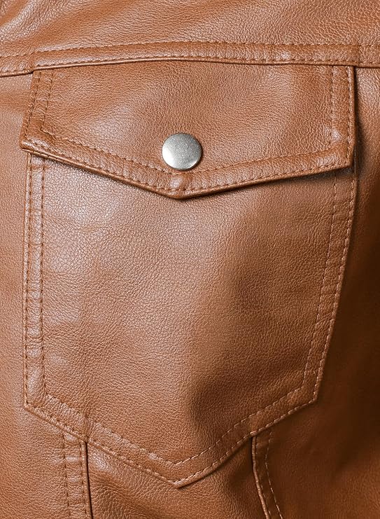 Hood Crew Men's Faux Leather Biker Jacket — Black
