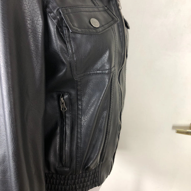 Men's Black Bomber Leather Jacket