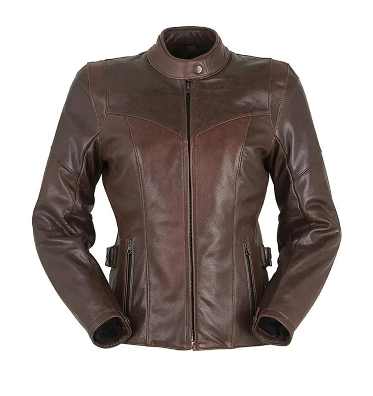 Women's Brown Distressed Riding Jacket