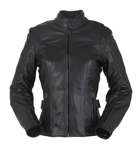 Women's Black Stand-Collar Riding Jacket