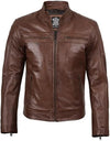 Men's Brown Classic Café Racer Jacket