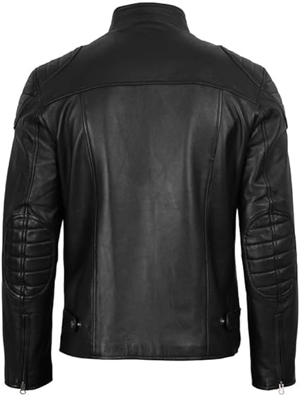 Men's Dark Brown Café Racer Leather Jacket