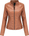 Women's Casual Faux Fur Motorcycle Coat