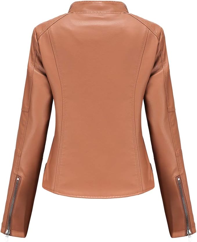 Women's Casual Faux Fur Motorcycle Coat