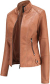 Women's Casual Faux Fur Motorcycle Coat