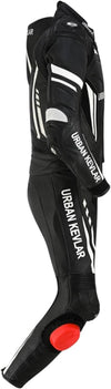 Urban Kevlar Leather Racing Suit - Black/White