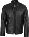 Men's Dark Brown Café Racer Leather Jacket