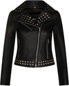 Women's Gothic Studded Leather Biker Jacket