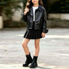 Girls' Leather Biker Jacket - Black