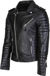 Men's Brown Classic Shirt-Collar Leather Jacket