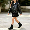 Girls' Leather Biker Jacket - Black