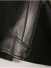 Women's Slim Fit Diagonal Zipper Short Leather Jacket