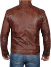 Men's Brown Distressed Café Racer Jacket