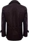 Men's German Naval Dr Who Cowhide Leather Coat — Brown