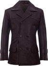 Men's German Naval Dr Who Cowhide Leather Coat — Brown
