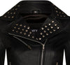 Women's Gothic Studded Leather Biker Jacket