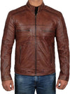 Men's Brown Distressed Café Racer Jacket