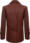 Men's German Naval Dr Who Cowhide Leather Coat — Tan