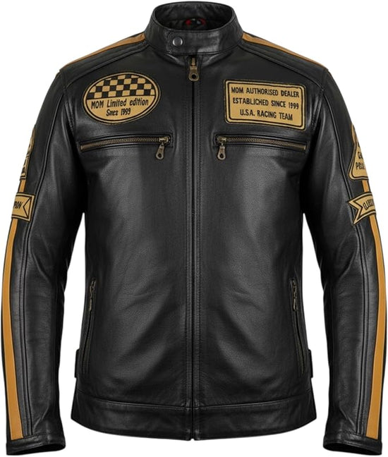 Men's Retro Genuine Leather Motorcycle Jacket