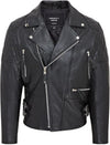 Men's Lambskin Heavy Duty Biker Jacket — Black (Style 1)