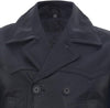 Men's German Naval Dr Who Cowhide Leather Coat — Black