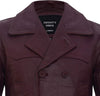 Men's German Naval Dr Who Cowhide Leather Coat — Red