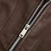 Women's Faux Leather Aviator Moto Jacket — Brown