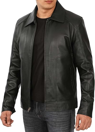 Men's Black Contemporary Leather Jacket