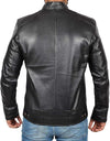 Men's Black Slim Minimalist Café Racer Jacket