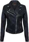 Women's Classic Real Leather Biker Jacket — Black