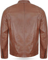 Men's Brando Cowhide Leather Motorcycle Jacket — Brown