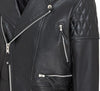 Men's Lambskin Heavy Duty Biker Jacket — Black (Style 1)
