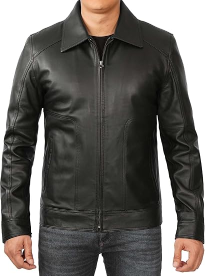 Men's Black Contemporary Leather Jacket