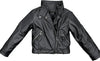 Kids' Asymmetric Leather Moto Jacket - Black