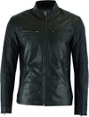 Men's Brando Cowhide Leather Motorcycle Jacket — Black